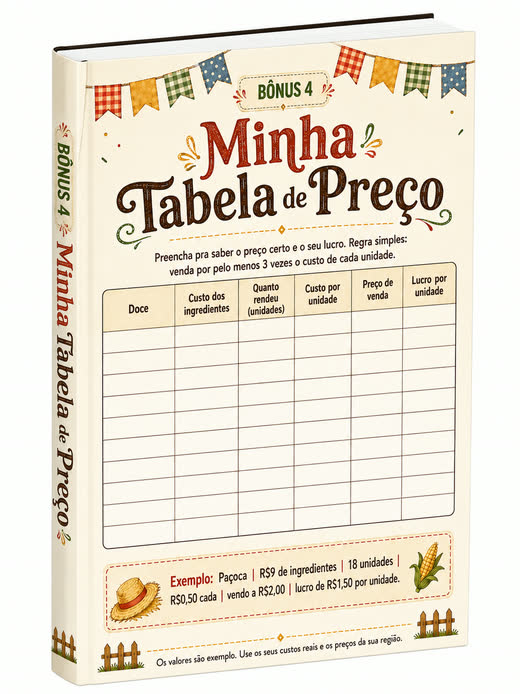 Bônus Tabela de Preço pra Imprimir